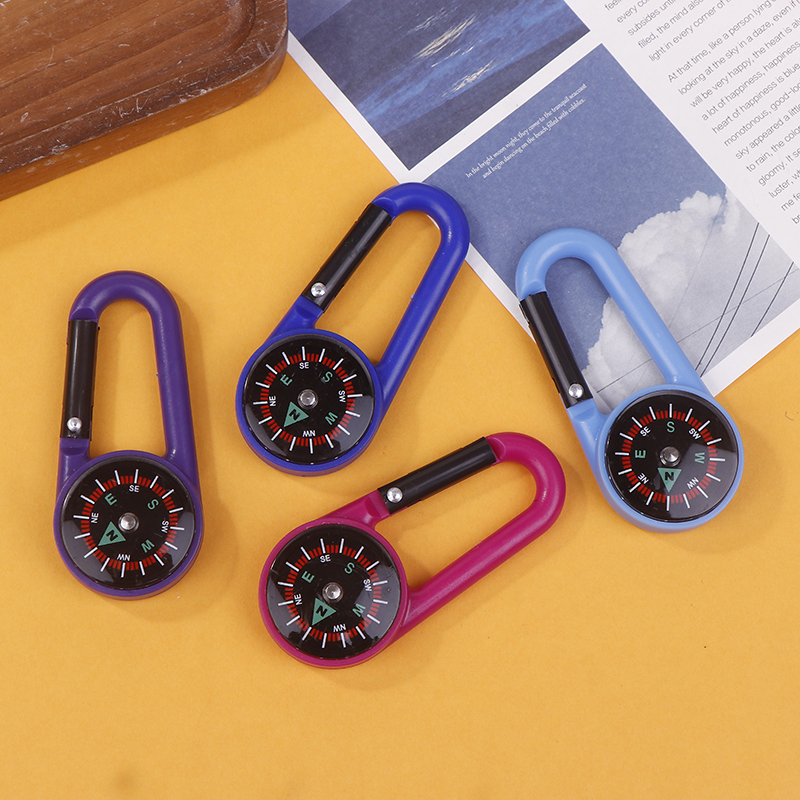 Compass Keychain Mini - Outdoor ABS Mini Compass Carabiner Camping