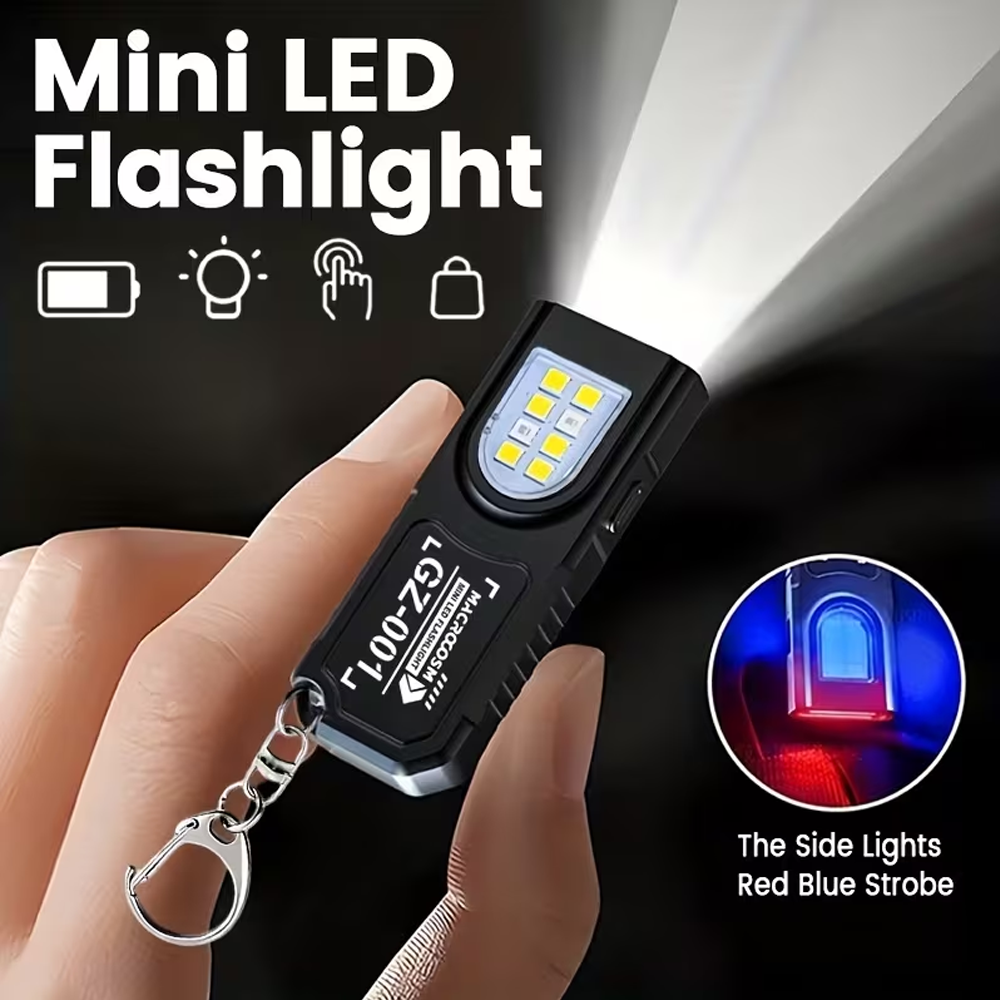 Keychain Flashlight - Mini COB LED Keychain Flashlight USB