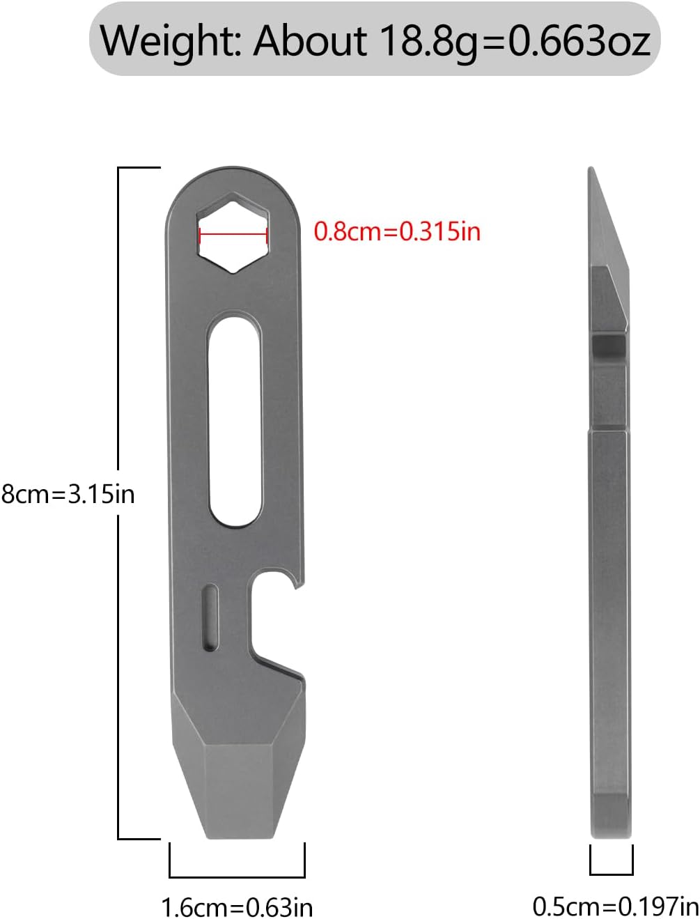 4-in-1 Titanium EDC Pry Bar Mu - Titanium Pry Bar ulasan dan harga