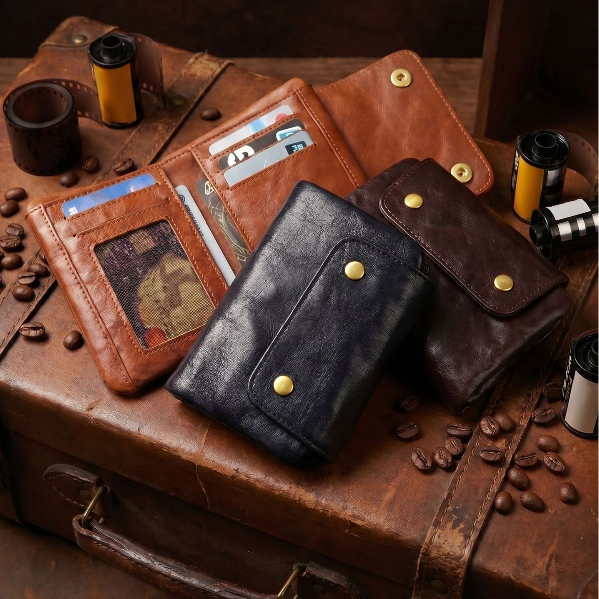 Vintage Full-Grain Leather Sna - Edc Carry Card ulasan dan harga