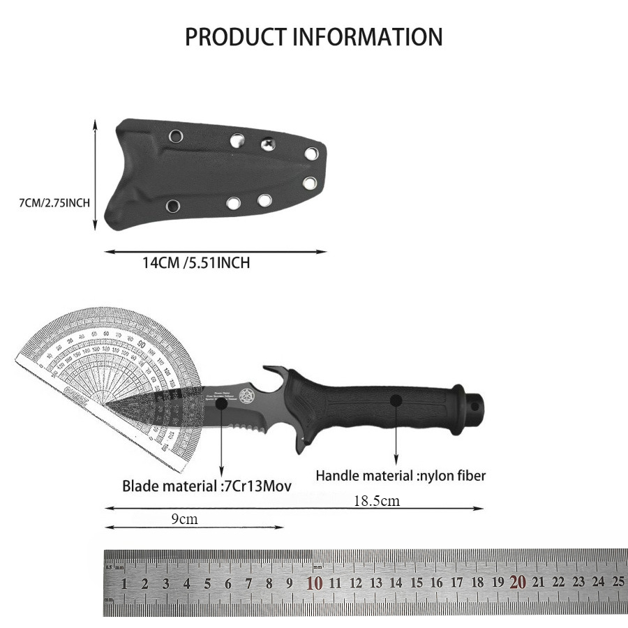 High-hardness Straight Knife 7 - Edc Carry Fixed Blade Knife ulasan dan harga