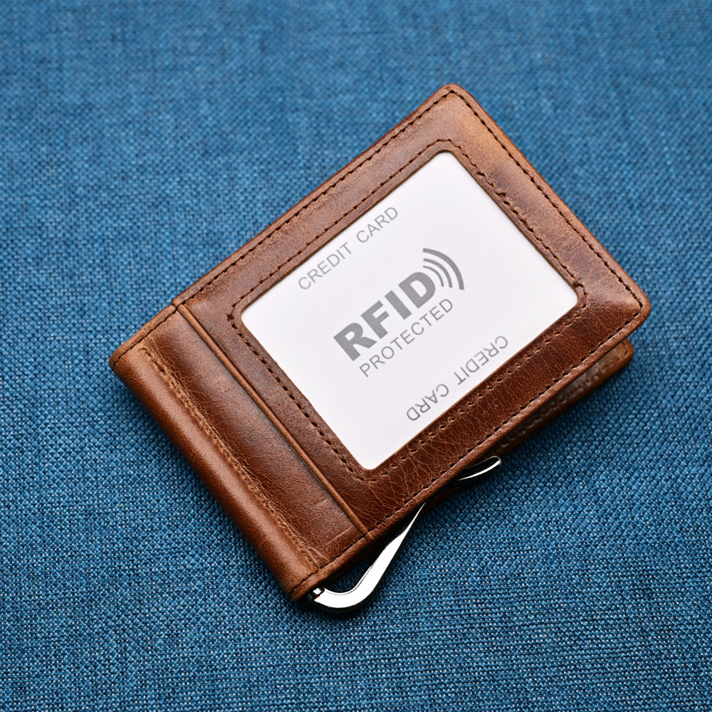 Genuine Leather Mens Wallet Mo - Money Clip Magnetic ulasan dan harga
