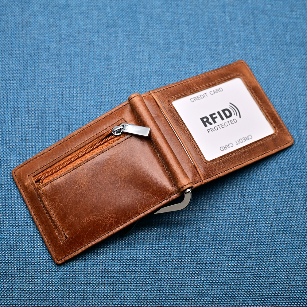 Genuine Leather Mens Wallet Mo - Money Clip Magnetic ulasan dan harga