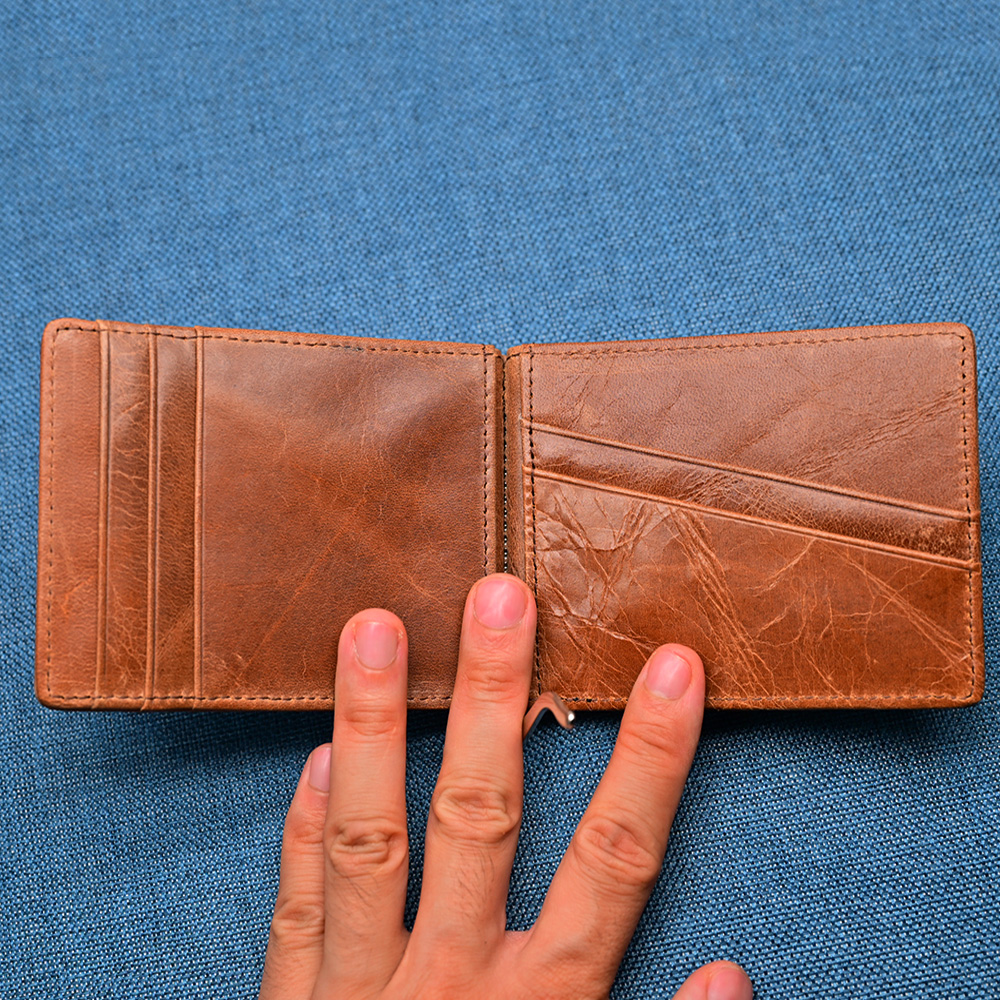 Genuine Leather Mens Wallet Mo - Money Clip Magnetic ulasan dan harga