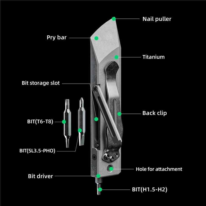 MecArmy RL4 EDC Pry Bar TC4 Ti - Multitool Credit Card ulasan dan harga