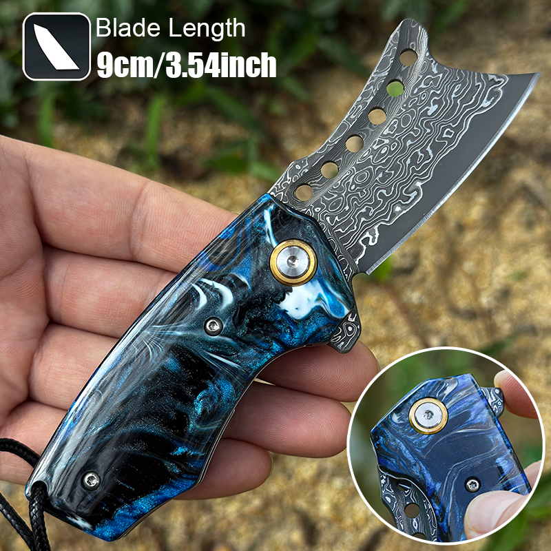 Handmade Damascus Steel Pocket - Edc Carry Pocket Knife ulasan dan harga
