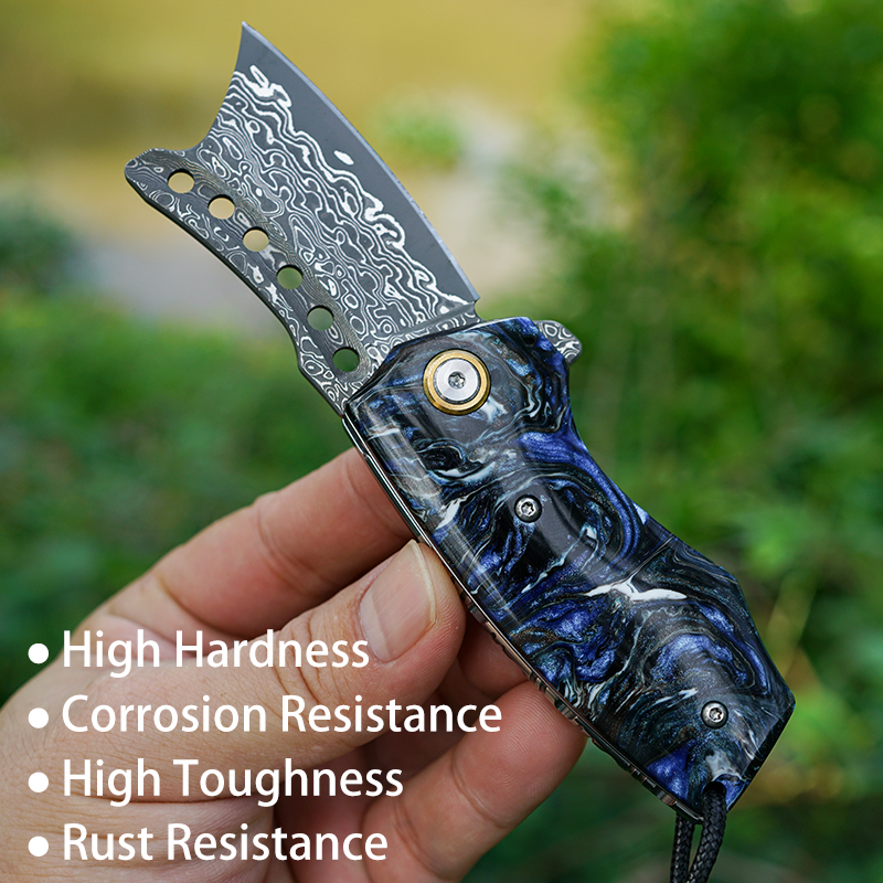 Handmade Damascus Steel Pocket - Edc Carry Pocket Knife ulasan dan harga