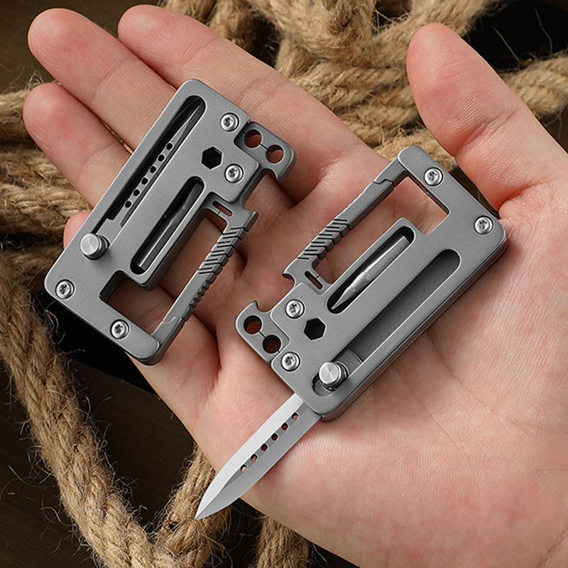 5 IN 1 Titanium Alloy Keychain - Multitool Credit Card ulasan dan harga