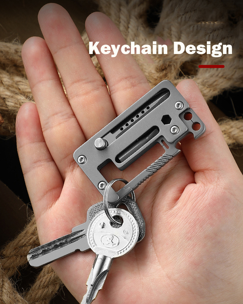 5 IN 1 Titanium Alloy Keychain - Multitool Credit Card ulasan dan harga