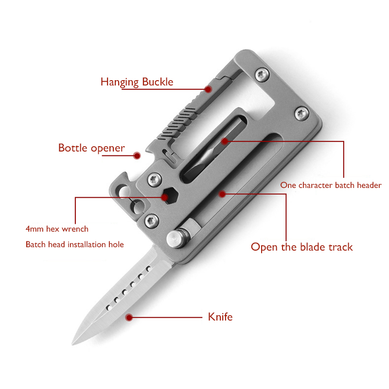 5 IN 1 Titanium Alloy Keychain - Multitool Credit Card ulasan dan harga
