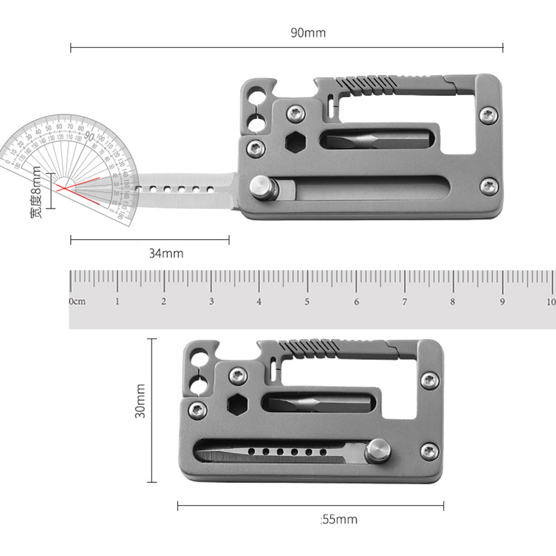 5 IN 1 Titanium Alloy Keychain - Multitool Credit Card ulasan dan harga
