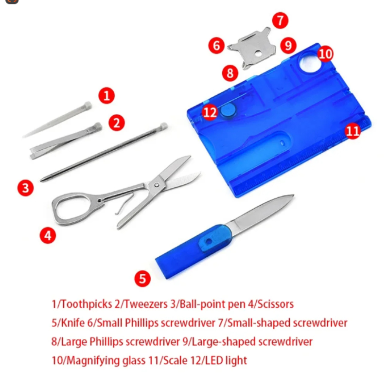 12 In 1 Pocket Credit Card Por - Multitool Credit Card ulasan dan harga