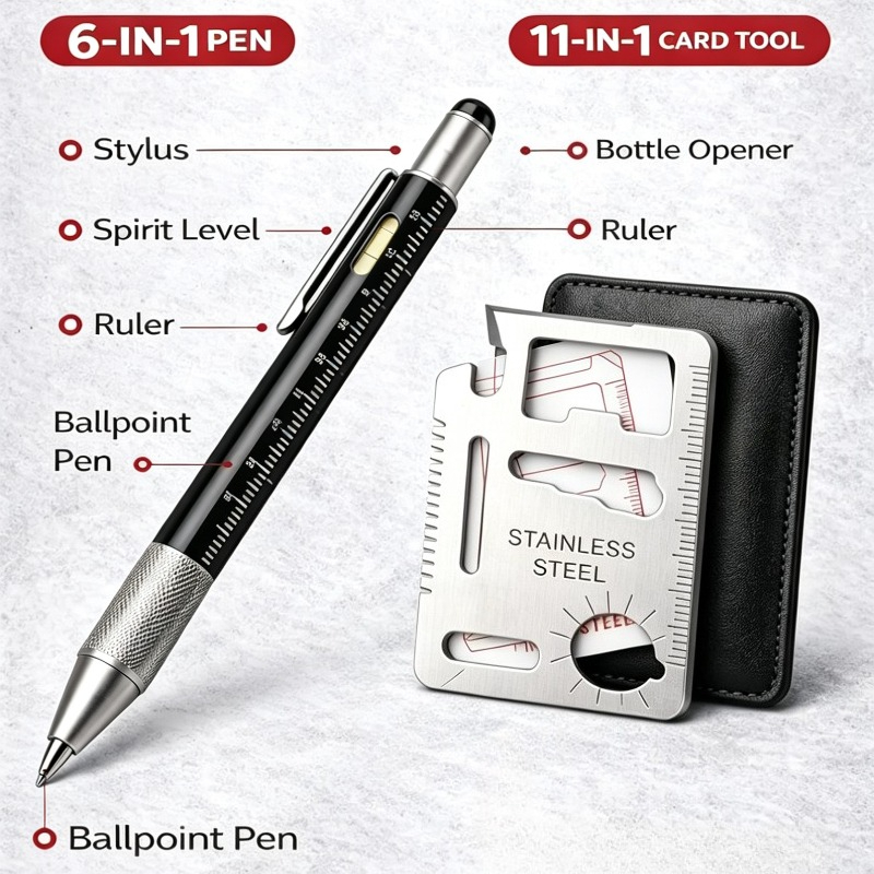 Men Gifts 6-in-1 Multitool Pen - Edc Carry Card ulasan dan harga
