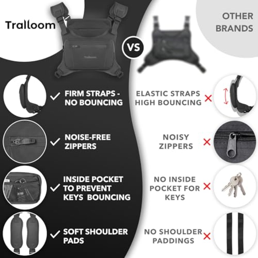 Running Chest Pack Reflective  - Leather Edc. Carry Pouch ulasan dan harga