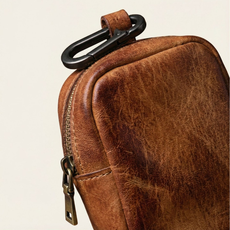 Rugged Vintage Leather Mini Cl - Leather Edc. Carry Pouch ulasan dan harga