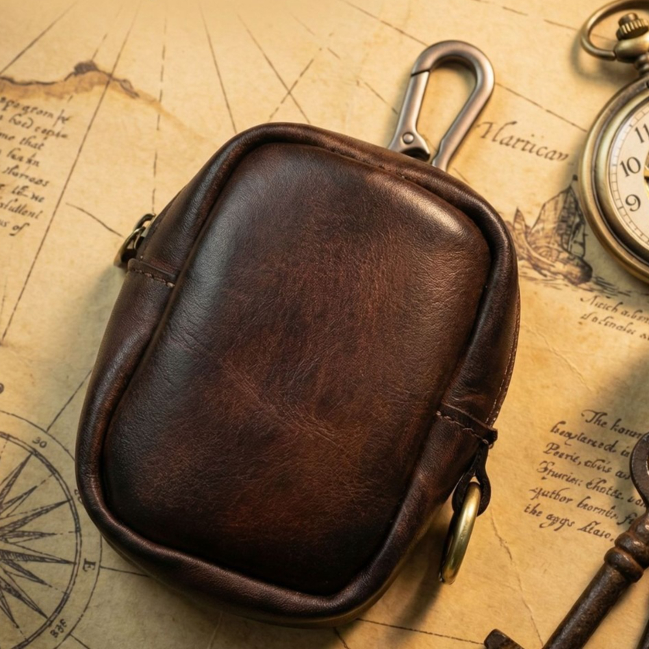 Rugged Vintage Leather Mini Cl - Leather Edc. Carry Pouch ulasan dan harga