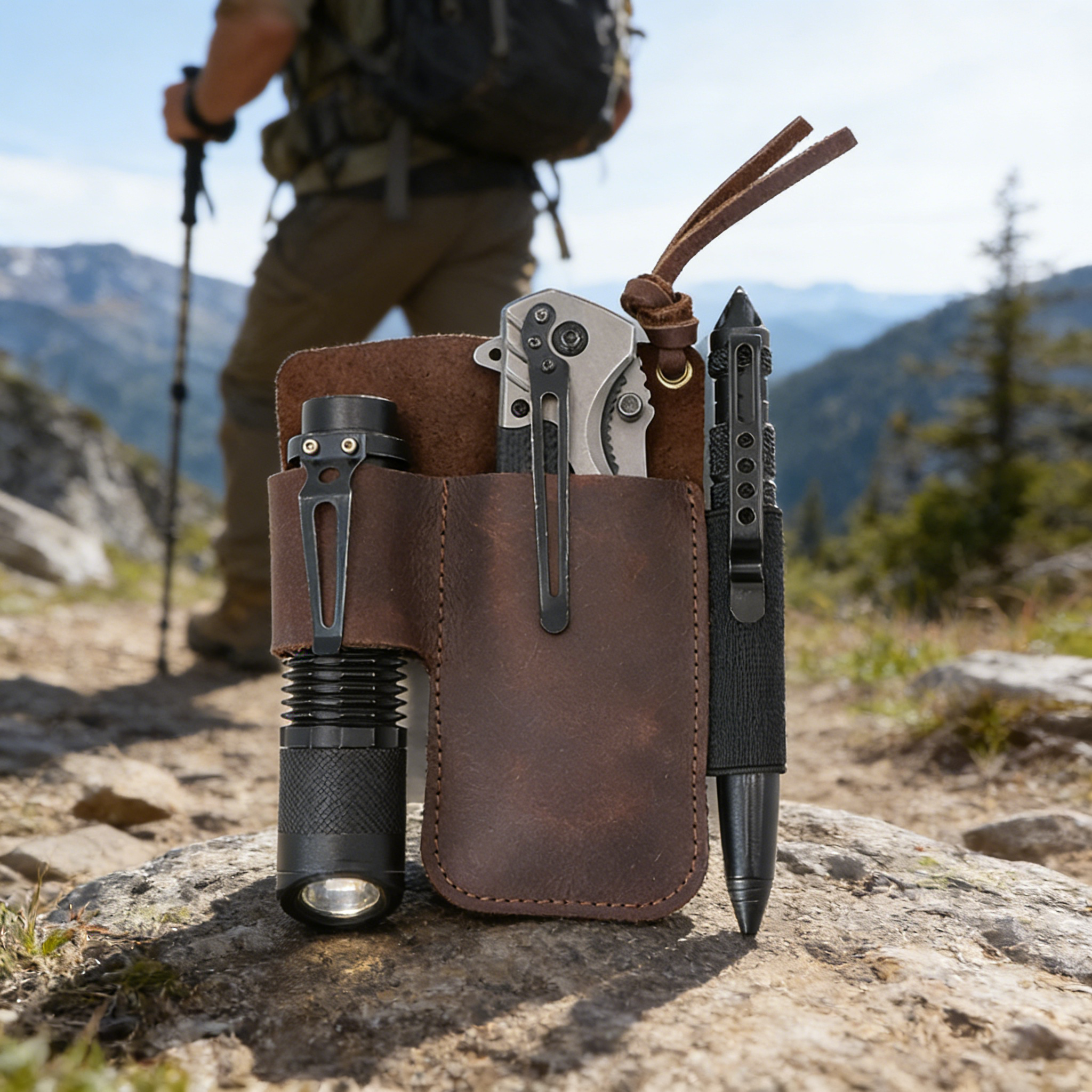 EDC Leather Flashlight Tool Ho - Edc Carry Pocket ulasan dan harga