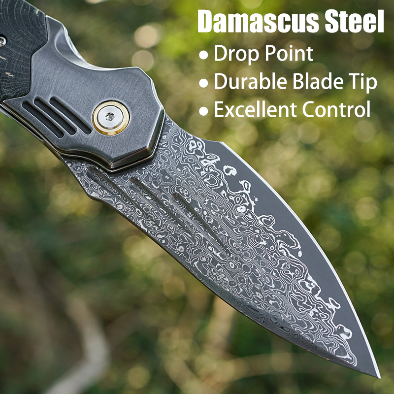 VNLA Handmade Damascus Steel P - Edc Carry Pocket Knife ulasan dan harga