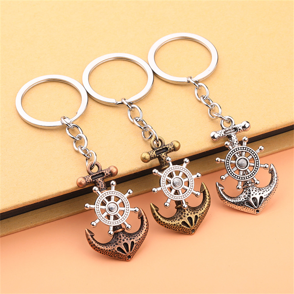 Vintage Anchor Key Chain Swive - Compass Keychain Mini ulasan dan harga