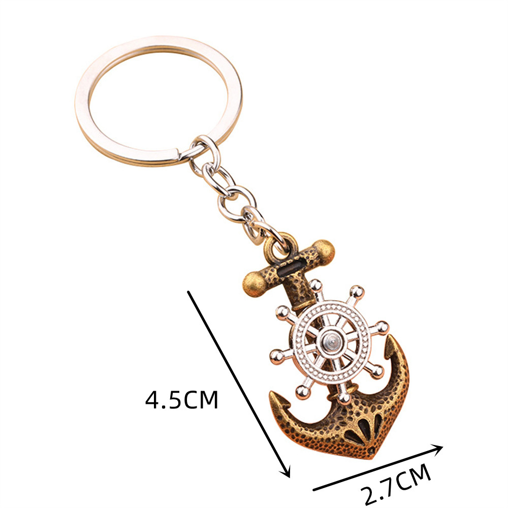 Vintage Anchor Key Chain Swive - Compass Keychain Mini ulasan dan harga