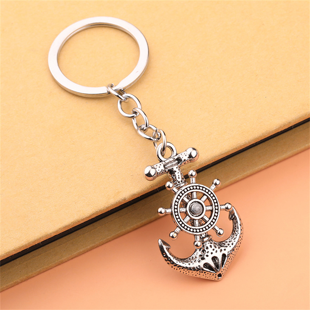 Vintage Anchor Key Chain Swive - Compass Keychain Mini ulasan dan harga