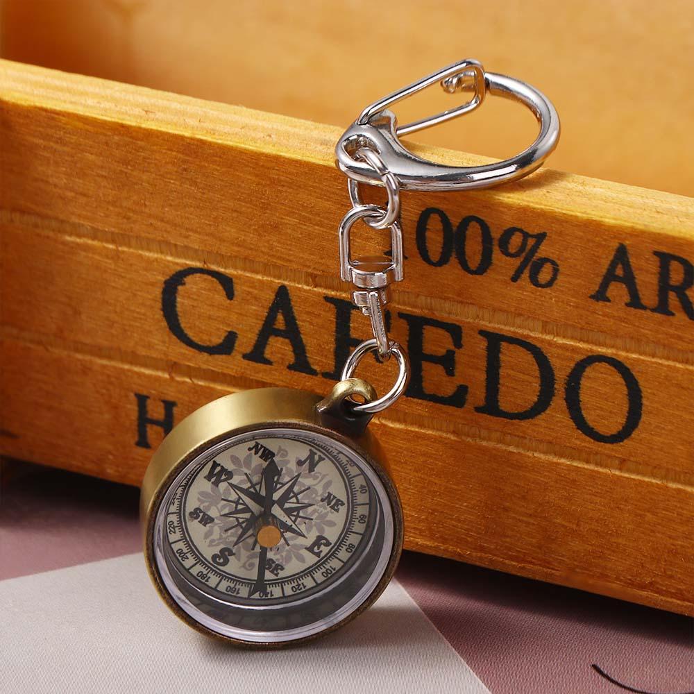 1 PCS Keychain Zinc Alloy Vint - Compass Keychain Mini ulasan dan harga