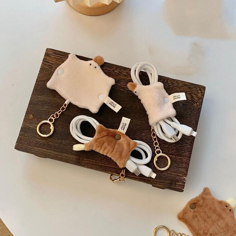 Lovely Fluffy Duck-bill Cable  - Cable Winder Keychain ulasan dan harga