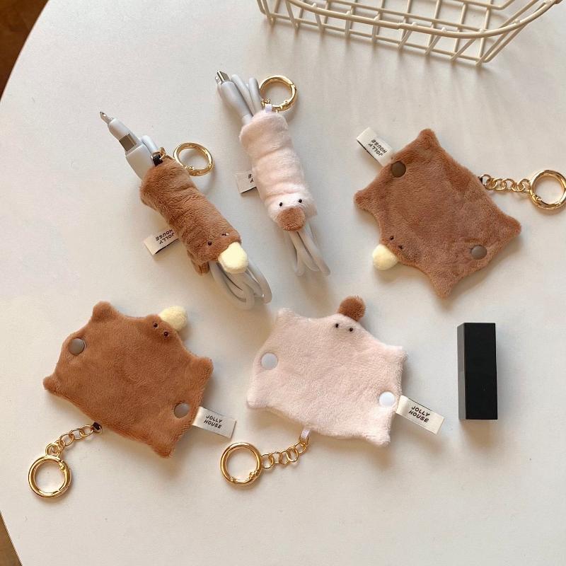Lovely Fluffy Duck-bill Cable  - Cable Winder Keychain ulasan dan harga