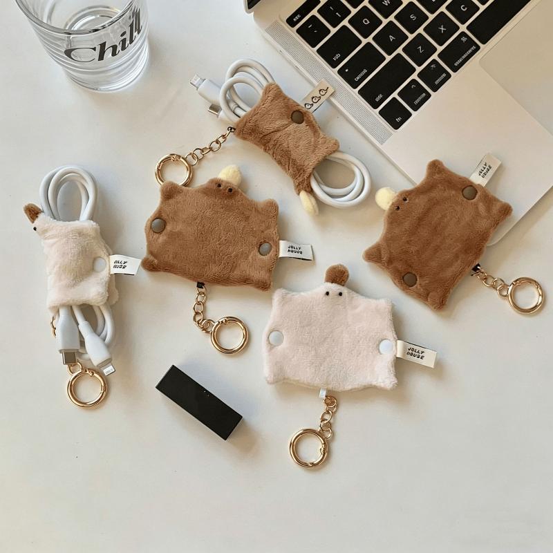 Lovely Fluffy Duck-bill Cable  - Cable Winder Keychain ulasan dan harga